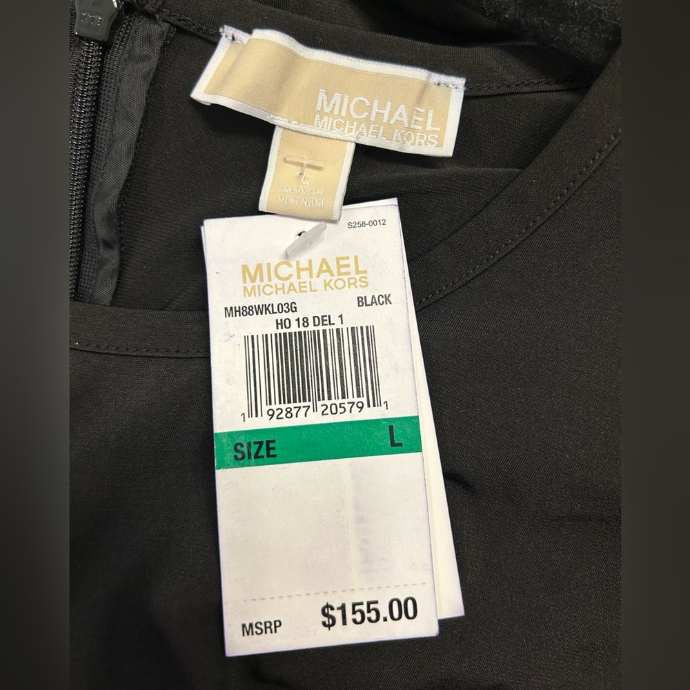 Michael Kors Black Long Sleeve Jumpsuit with Lace Sleeves - Picture 10 of 10